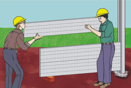 Betonzaun Montageanleitung weitere Lamellen anbringen