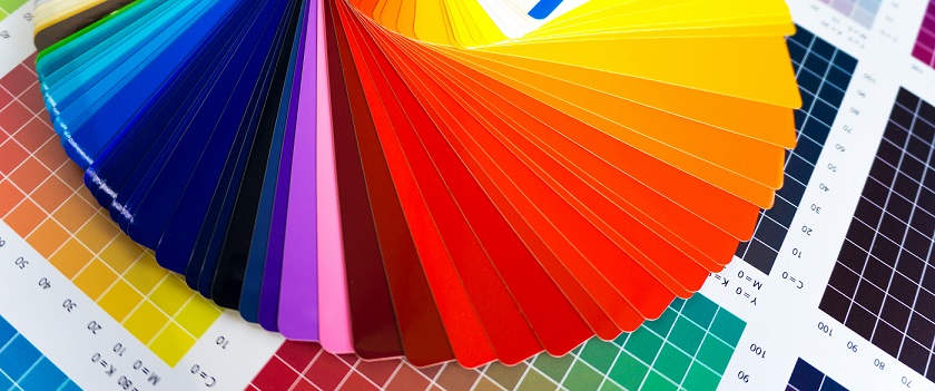 Betonzaun Modular-Komplex - Rustikal Serie 6 Werbetechnik / Bunter Farbfächer für Digitaldruck auf CMYK-Farbkarte